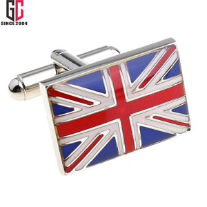 15 años de fábrica personalizada Dobell Mens Union Jack metal esmalte Gemelos - Product Image 2