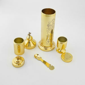 HT Orthodoxe christliche Pyx Daronositsa mit Patene und Löffel, 15 cm, Zinklegierung, heiliger Eucharistie-Hostienbehälter - Product Image 4