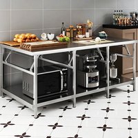 Table de préparation commerciale en acier inoxydable avec armoire et pare-éclaboussures pour restaurants, tables de travail en acier inoxydable, table pliante