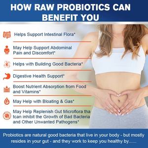 Capsules de probiotiques aux enzymes organiques 100 milliards d'UFC, digestion des nutriments, santé intestinale, flacon de 120 comprimés pour adultes - Product Image 3