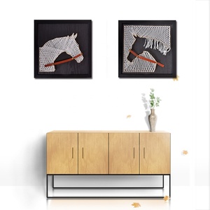 Maravilloso regalo Arts & Crafts Tool Set Easy DIY Craft Arte de madera Nail String <span class=keywords><strong>Art</strong></span> Kit Pintura con uñas para niños adultos - Product Image 4