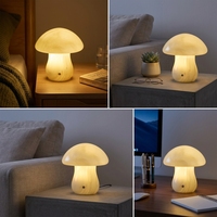 Lampe de table LED tactile en marbre en forme de champignon pour chambre à coucher, idéale pour la maison et le bureau