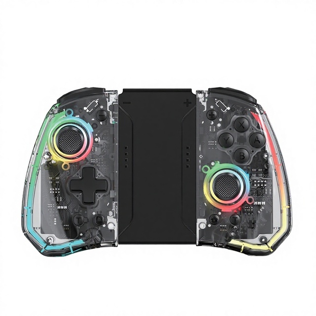 LinYuvo United Travel for Joy-Con for Controller KS40 RGB Lighting Macro Mapping Left/Right Transparent Design