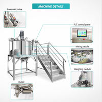 Ligne de production de savon liquide Guanyu 1000L, homogénéisateur, machine de mélange avec réservoir en acier inoxydable pour la fabrication de détergents