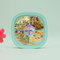 Lampe de nuit LED en papier découpé 3D personnalisée, lampe sculptée à la main avec motif géométrique, design moderne pour la décoration de la maison