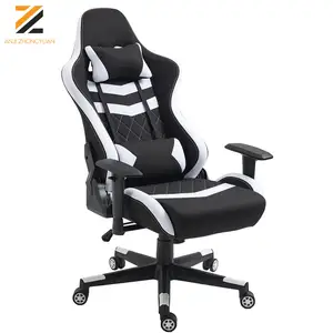 Black White Fabric Faux Leather Extreme Gaming Chair E-sport Office Chair