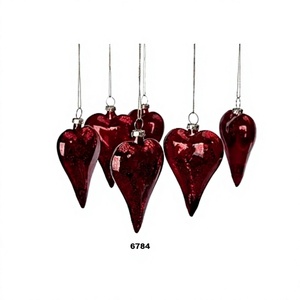 Heart Glass <b>Ornaments</b> 3 2 Antique Red Glass Heart <b>Ornaments</b> Romantic <b>Love</b> Heart Shaped <b>Ornaments</b> for Valentine's Day Decor - Product Image 1