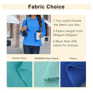 Vente en gros OEM de haute qualité polaire sweat-shirt nouveauté couleur unie col montant décontracté automne femmes quart zip sweat - Product Image 2