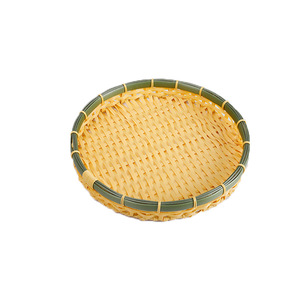 Round Imitation <b>Bamboo</b> Woven Fruit Basket B02 Kitchen Storage Basket Eco-Friendly Food <b>Container</b> Round Shape - Product Image 3