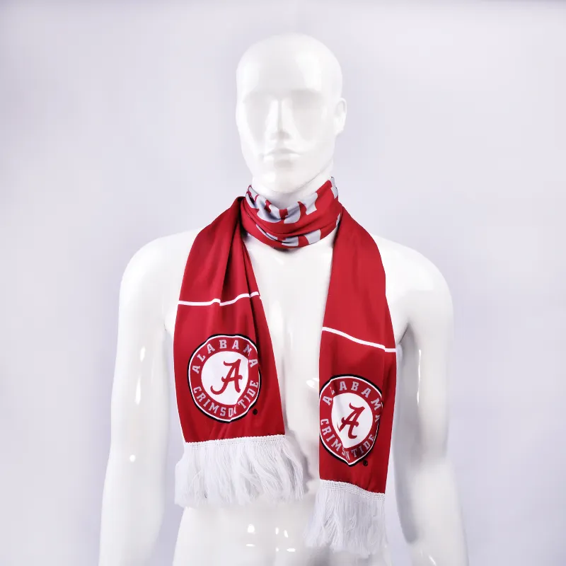 Custom Polyester Warm Knitted Printed Knitted Fans Scarfs Sports Football Team Scarf for fans