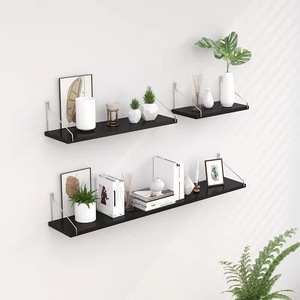Étagère murale en bois rectangulaire à 3 niveaux, rangement polyvalent durable pour bureau et salon - Product Image 3
