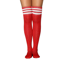 Femmes longues sur le genou chaussettes hautes Sexy Sparkle strass bas paillettes chaussettes