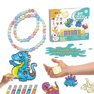 Venta al por mayor joyería juguetes niños niña-Ebayro-juguete educativo 3d para niños, kit de arte para pintar, juego de arte adhesivo, joyería, dibujo de dinosaurio