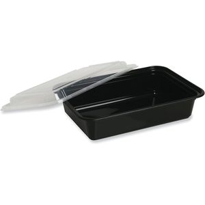 TORECT32 Contenant alimentaire jetable en plastique noir/transparent de 32 oz avec couvercle 8,81 x 6,02 x 2,24 150/carton - Product Image 2