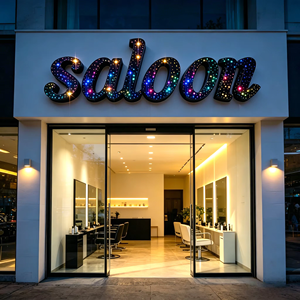 Letras 3D con Diseño de Cielo Estrellado <span class=keywords><strong>para</strong></span> Exteriores, Letrero LED Personalizado Resistente al Agua, Apto <span class=keywords><strong>para</strong></span> <span class=keywords><strong>Locales</strong></span> <span class=keywords><strong>Comerciales</strong></span> - Product Image 1