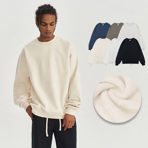 Wholesale Custom 350 GSM Cotton Blend Crewneck Sweatshirt Plain Oversized Streetwear Factory Bulk Private Label Men Sweatshirt - Product Image 2