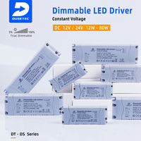 DUSKTEC Alimentation à Tension Constante Ultra Mince 2500mA 2.5A 30W AC 180-240V DC 12V Triac Dimmable LED Driver pour Downlights