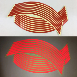 1 Paire d'autocollants de jantes de moto en PVC de 18 pouces, autocollants de roues modifiés, autocollants réfléchissants pour pneus, vente en gros - Product Image 5