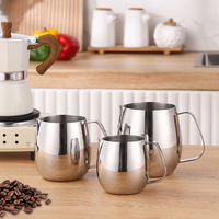 Yolecen 304 acier inoxydable Latte Art tasse épaissie en forme de tambour tasse à lait pour spécial lait moussant Cappuccino Latte Art métal