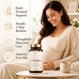 Suplemento Prenatal y Postnatal de Colina 550 mg, 60 Cápsulas, Vitamina Natural para Mujeres, No Apto para Recién Nacidos - Product Image 2