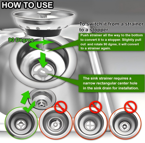 ชุดอุปกรณ์กรองเศษอาหารในอ่างล้างจาน 2 ชิ้น พร้อมคลิปสปริงสำรอง ขนาดมาตรฐาน 3-1/2 นิ้ว ทำจากสแตนเลสและยาง - Product Image 5