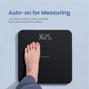 TRANSTEK 제조 업체 180kg 5mm 유리 홈 욕실 스케일 인체 체중 균형 APP와 기초 디지털 신체 체중 감량 스케일 - Product Image 3