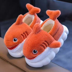 <span class=keywords><strong>Chaussons</strong></span> d'intérieur pour enfants en coton à motif de requin de dessin animé pour garçons, automne-hiver 2024, nouvelle semelle épaisse, antidérapants, chauds, talon - Product Image 6