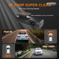 Cámara para Auto 4G Dual 4K Delantera/Trasera con GPS, Visión Nocturna, WiFi Integrado, Control por Aplicación, Lente Dual de 170°, Grabación en Bucle y Detección de Movimiento