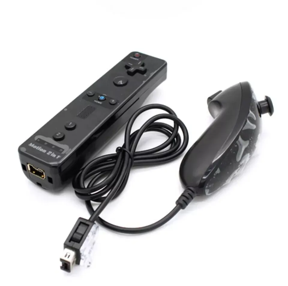 Latest Factory Motion 2 in 1 Nunchuck Controller Joystick For Wii Remote Compatible With Console