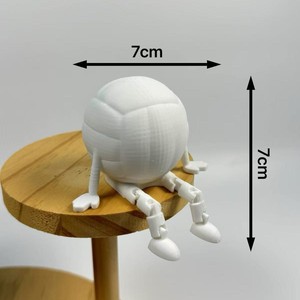 Figura de Voleibolista Blanca LEVIGOR con Extremidades Articuladas de 7 cm, Decoración Coleccionable para Escritorio, Modelo Deportivo de Dibujos Animados, Manualidad de Plástico - Product Image 1