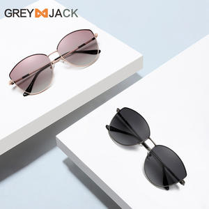 Lunettes de soleil grises Jack Cat Eye pour femmes, monture en métal, couleur or, lentille TAC, protection UV400, classe 2, numéro de pièce 1103 - Product Image 4