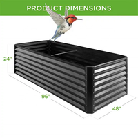 Jardinière surélevée modulaire carrée personnalisable pour herbes et fleurs d'extérieur, en acier thermolaqué durable, vente en gros