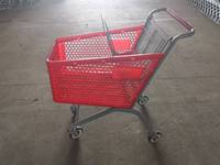 Chariot de courses en plastique maillé à pousser, grande capacité 100L, pour supermarché, avec protection anticorrosion, vente en gros et au détail