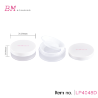 Vente en gros de boîtes à poudre libre rondes en plastique transparent avec tamis, emballage cosmétique pour maquillage en poudre libre