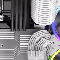 Kit d'extension de câbles 12VHPWR blanc intégral pour carte mère 24 broches ATX, double CPU, EPS 8 broches, 4+4 broches, 16 broches vers 3x8 broches pour GPU, avec peignes de câblage