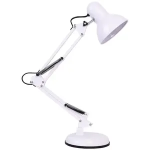 High Quality Economic LED Office Desk Lamp Work Table Lamp Long Metal Swing Arm Reading Desk Lamp with Base Standing