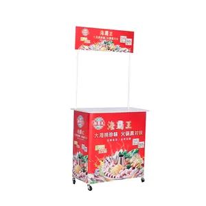Advertising exhibition trade show portable plastic folding table promotion sampling table