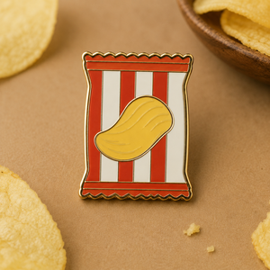 En gros, Pin's en émail personnalisé, style vintage mignon, motif croustille de pomme de terre, design logo alimentaire, promotionnel, pour usage quotidien et décontracté, en métal pour revers - Product Image 2