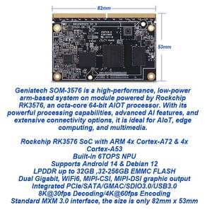 Geniatech SOM-3576 ban phát triển Rockchip rk3576 cho cánh tay soc với 4X Cortex-A72 và 4x Cortex-A53 công nghiệp nhúng lõi - Product Image 3