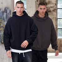 Sweat à capuche en molleton lourd surdimensionné pour homme avec imprimé araignée, broderie de logo personnalisé, streetwear, vêtement à capuche court pour l'hiver