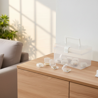 Boîte de rangement carrée en PP recyclable et écologique, boîte à bijoux en plastique transparent, mini boîte de rangement