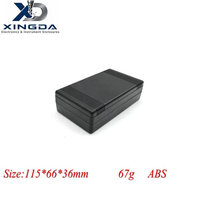 Casing Elektronik ABS Horizontal Bergaris Persegi Panjang Warna Hitam dari Plastik untuk Modul Pengontrol Cerdas