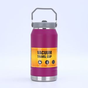 LOGO 1600Ml 1.6L Handheld Insulated Canister 304 Stainless Steel Vacuum Large Capacity Ice King Flask Water <b>Bottle</b> With Straw - Product Image 3