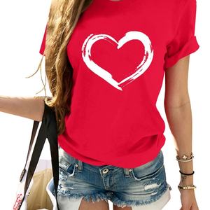 Camisetas Casuales Transpirables de Manga Corta con Cuello Redondo y Logotipo Estampado, 170 Gsm, 100% Algodón Tejido, para Mujer, Venta al Por Mayor, Personalizadas - Product Image 1