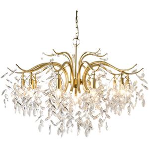 Lustre en cristal de style européen français moderne minimaliste de luxe, créatif et artistique, en cuivre massif en forme de branche - Product Image 6