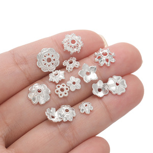 Silver Azurite Alloy Flower Spacer Beads <b>Small</b> DIY Jewelry Findings For Bracelet Necklace Making Accessories Wholesale - Product Image 4