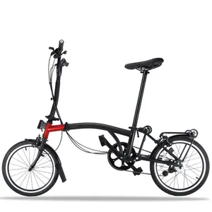 SUNHIRA عالية الجودة ثلاثي طوي للطي دراجة 16 بوصة الداخلية 3 سرعة الخارجي 2 سرعة إطار فولاذي M مقبض للطي الدراجة