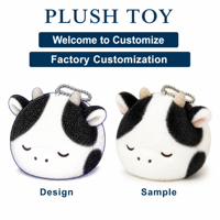 Porte-clés Vache en Peluche Personnalisé Fabricant de Jouets en Peluche OEM ODM Pendentif Souple pour Sac Vente en Gros