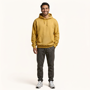 Vente chaude Broderie Jaune Surdimensionné Unisexe Fit Polyester Pull À Capuche Plaine Coton Blanc Hommes Hoodies & Sweatshirts - Product Image 1