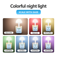 Prise multiple SUZHERM Cube Magique Lumineux Coloré, 3 prises britanniques, 2 ports USB, 2 ports Type-C